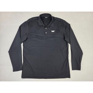 PXG Men's Black Long Sleeve Golf Performance Polo Shirt Medium *READ*